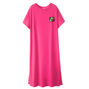 超宽松连衣裙200斤t裙加肥加大码长裙胖mm显瘦高个子2026新款夏天