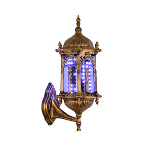 美发转灯LED理发店专用复古挂壁发廊转灯欧式挂墙罗马小宫灯防水