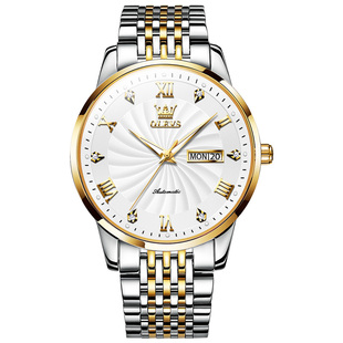 瑞士认证正品牌手表男士全自动机械表双日历高档商务腕表防水十大