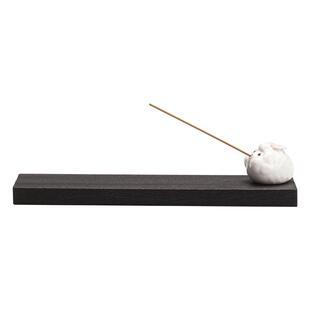 创意可爱小金鱼陶瓷香薰炉摆件茶桌家用线香插香托沉香道实木香座