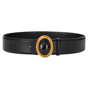 真皮大衣腰带女款宽配裙子皮带牛皮皮草腰封配饰高级感红色墨绿色