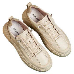 奥康 男鞋2026春季新款皮面板鞋透气百搭运动男鞋子男士休闲皮鞋L