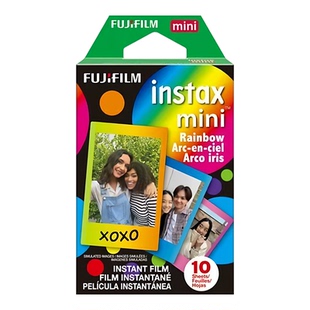 富士instax mini拍立得 照片纸彩虹一次成像相纸10张装 快显胶片