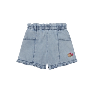 PawinPaw卡通小熊童装夏季女童裤子儿童花边牛仔短裤
