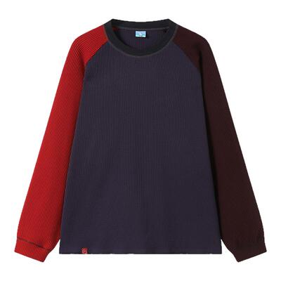 CryingCenter 撞色华夫格插肩打底衫 哭喊中心