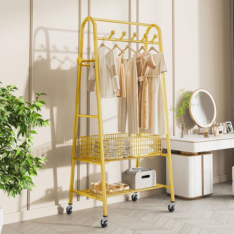 衣帽架落地卧室家用挂衣架简易衣服收纳挂衣杆多功能置物晾衣架子