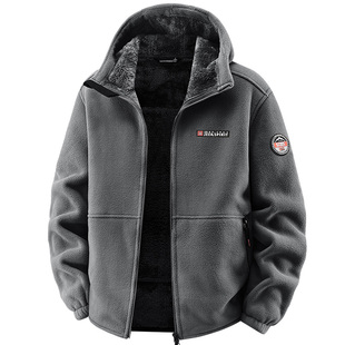 JEEP吉普外套男秋冬季宽松大码摇粒绒上衣棉服保暖加绒加厚夹克潮