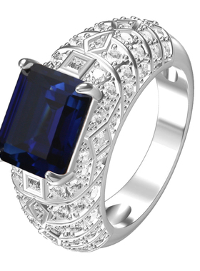 轻奢925纯银镀金戒指男