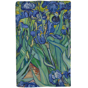 博物馆文创梵高印象派油画鸢尾花笔记本小众少女心布艺手帐本定制