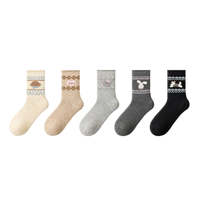 派米点子纱袜中筒袜堆堆袜