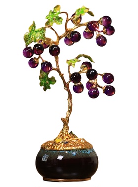 发财树聚宝盆摆件轻奢高端大气