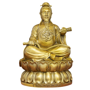 黄铜杨公杨筠松摆件救贫先师风水祖师爷坐像神像室内家居店铺供奉