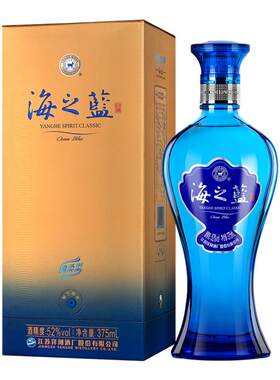 洋河海之蓝52度375ml绵柔型白酒