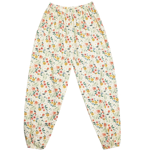 棉绸小碎花睡裤女夏人造棉薄绵绸灯笼裤可外穿防蚊裤度假沙滩长裤