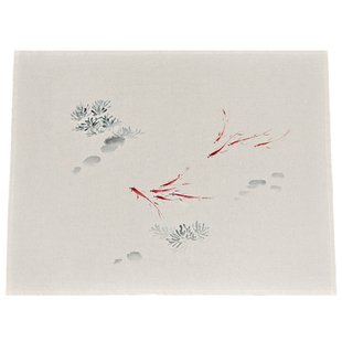 手绘茶具盖布茶盘盖巾家用长方形棉麻布艺防尘罩茶台遮灰尘装饰