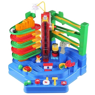 汽车闯关大冒险儿童玩具益智轨道车小火车停车场大楼男女孩3到6岁