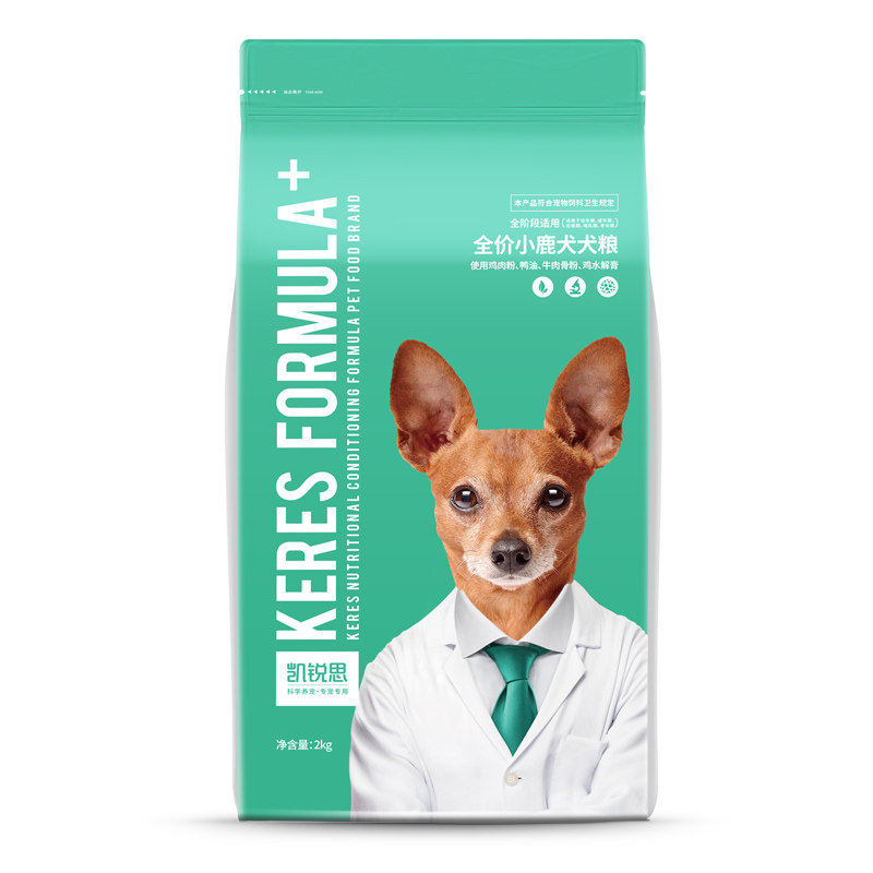 凯锐思 小鹿犬狗粮专用幼犬成犬通用型小型犬粮增肥靓毛奶糕粮4斤