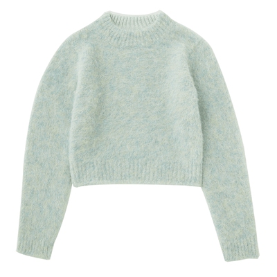 moussy多巴胺日系甜美毛绒针织衫