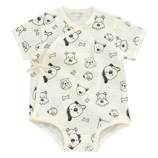 包屁衣2026正流行新生婴儿夏季薄纱布男孩女宝宝夏天衣服A类纯棉