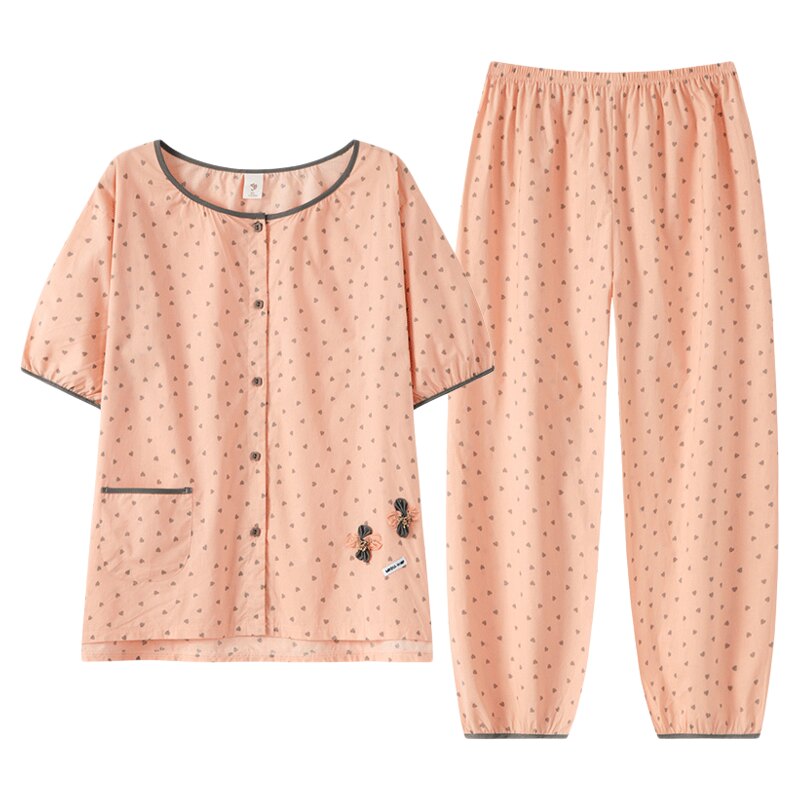 七分袖睡衣套装女家居服云朵棉