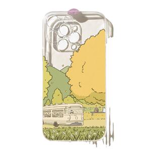 benefit卡通插画田园风光17pro16适用15苹果13手机壳iphone14promax新款12套11xsmax创意全包软8plus硅胶保护