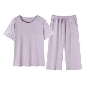 纯棉中老年女夏季加大睡衣套装