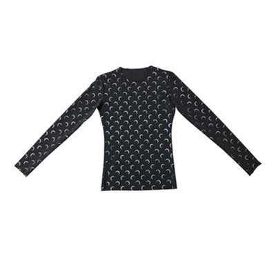 月亮印花泫雅黑打底衫月牙marine