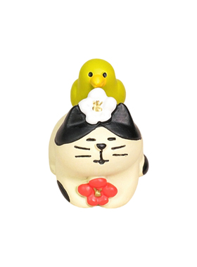可爱治愈系猫咪小黄鸭装饰桌面