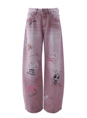 BJHG飞天小女警联名美式牛仔裤女