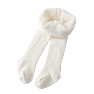 婴儿连裤袜秋冬加绒加厚宝宝打底裤白色女童裤袜秋季女儿童打底袜