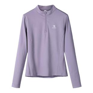 骆驼运动速干衣女2025夏季新款立领长袖T恤训练服跑步健身上衣男