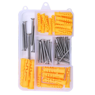 304不锈钢圆头/沉头螺钉加长塑料小黄鱼膨胀螺丝大全羊眼挂钩套装