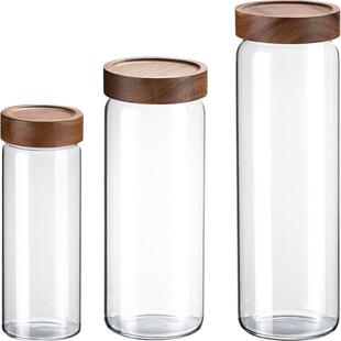 文玩收纳密封罐玻璃瓶佛珠核桃手串沉香手办石头透明储物展示瓶子