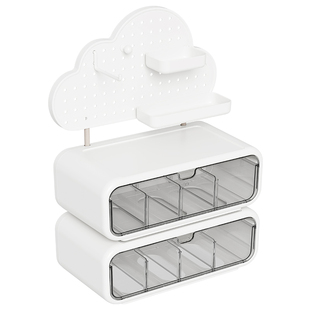 吧唧收纳盒抽屉式桌面透明防尘谷子展示架动漫周边徽章分格置物架