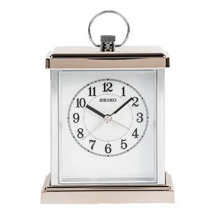 SEIKO精工座钟高档金属外壳卧室欧式古典摆件闹钟家用台钟时钟