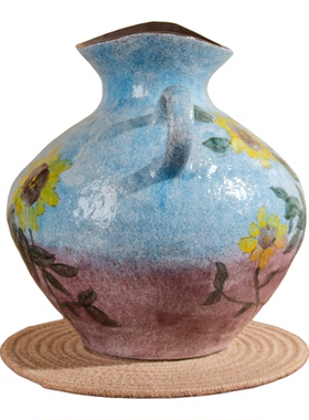 摆件手工彩绘花器诧寂风