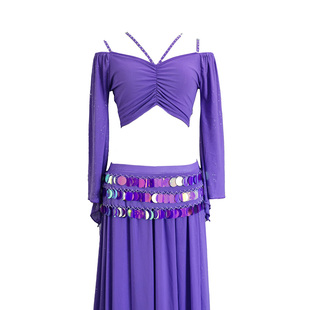 舞娘肚皮舞服2025新款套装性感开叉显瘦气质东方舞练功习服班团服