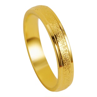 越南沙金素圈男女情侣对戒满天星尾戒指磨砂仿真首饰品结婚假五金