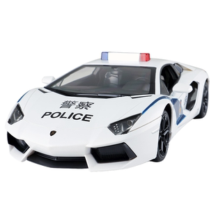 星辉兰博基尼遥控警车大号电动遥控汽车警笛警灯车模男孩玩具赛车