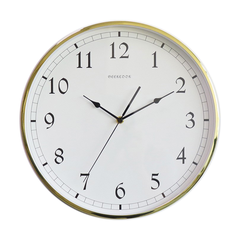 极客库挂钟客厅数字石英钟欧式高端金属钟表创意时钟圆形挂墙挂表