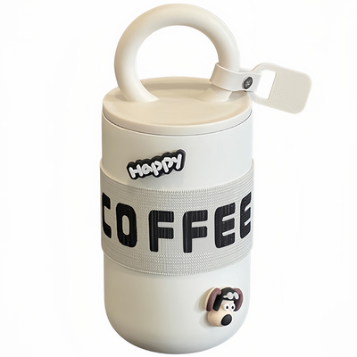 手提斜挎背带咖啡保温杯