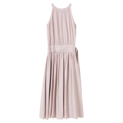 RUISHI芮时无袖压褶挂脖连衣裙