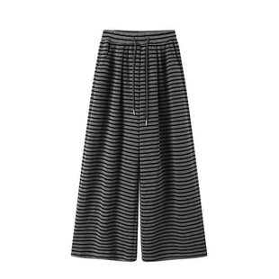 300斤特大码女装胖mm韩系加绒加厚休闲裤女冬季慵懒风阔腿裤子潮