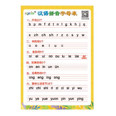 四声调汉语拼音字母表