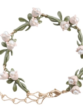 法式铃兰花洁白纯真古董风手链