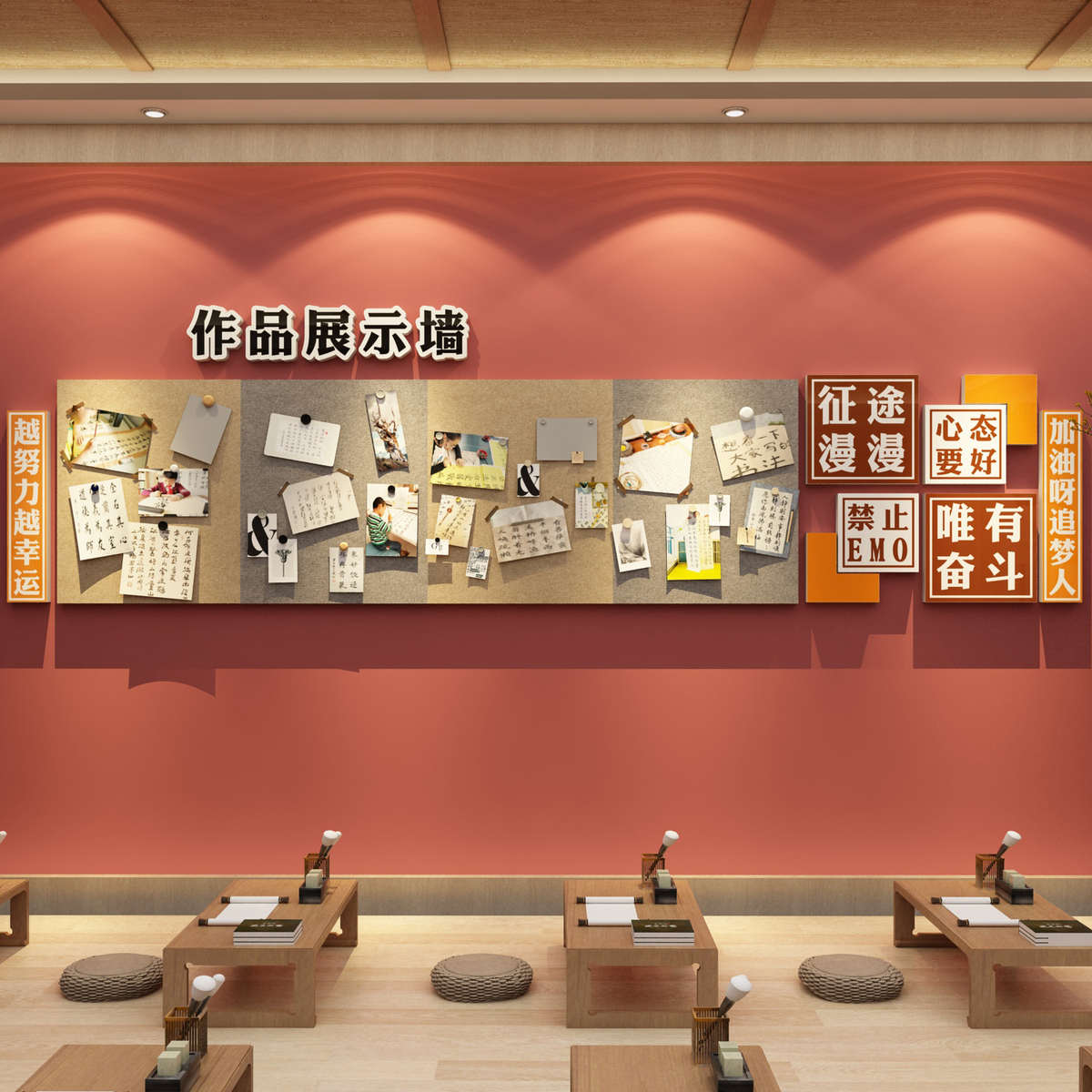 毛毡板公告栏企业文化墙面氛围布置办公室装饰司员工风采展示照片