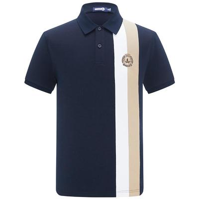 Navigare意大利小帆船夏季商务撞色翻领polo衫男短袖休闲条纹t恤
