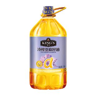 金龙鱼KING'S亚麻籽油 低温冷榨 食用油5L