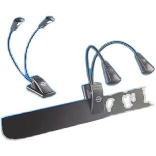 德国KM K&M乐谱灯LED鹅颈乐谱灯12243双头乐器 谱架灯不伤眼