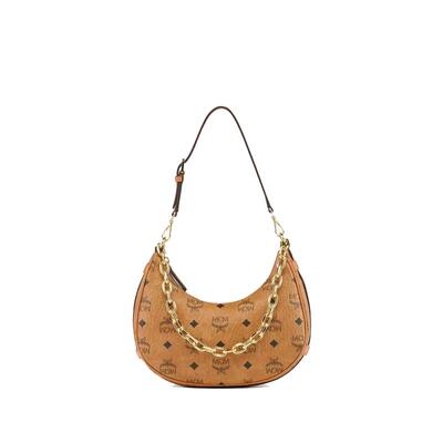 【自营】MCM徽标印花女士时尚百搭单肩手提包MWHFATA02通勤月牙包